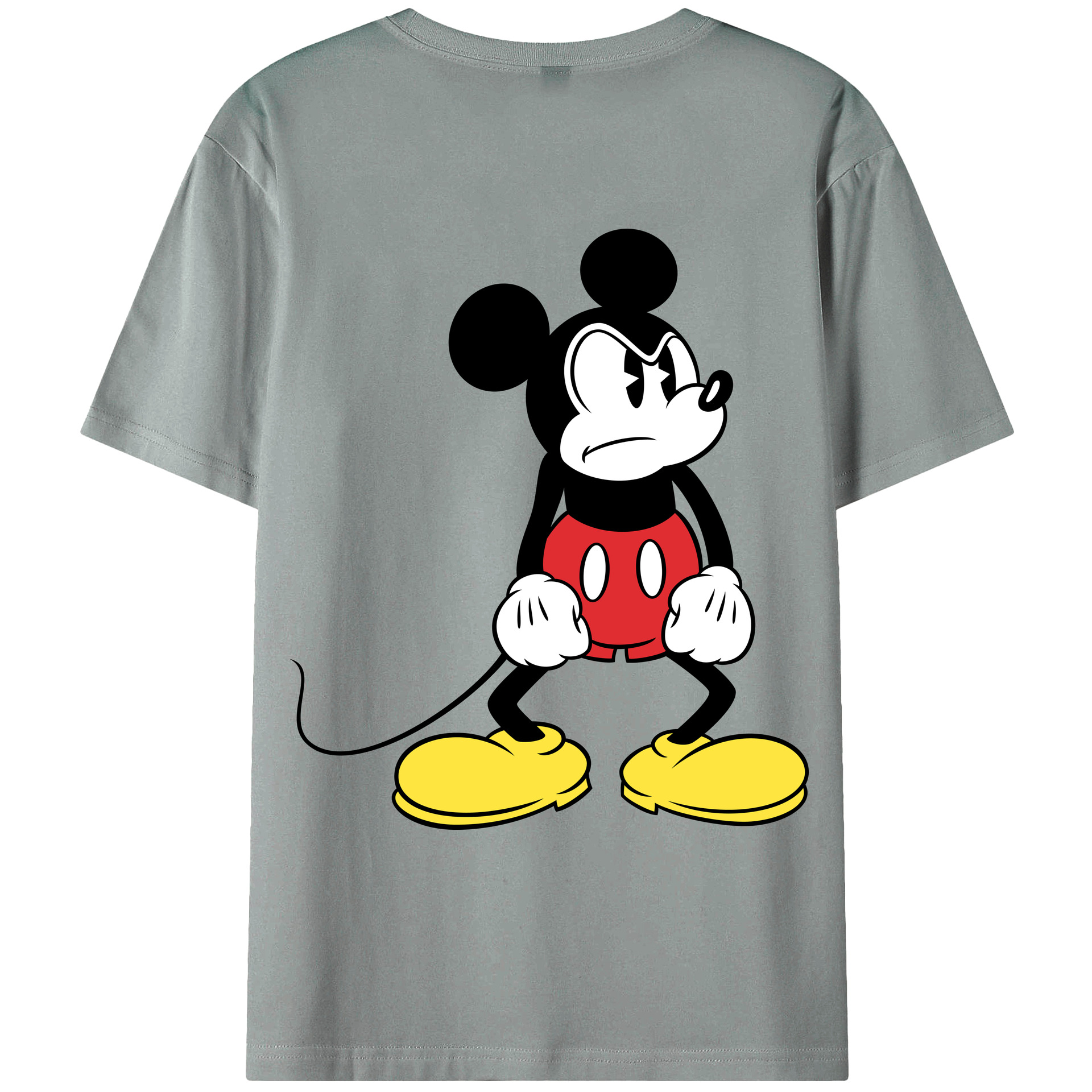 ミッキーマウス Mickey Mouse 綿100％ メンズ半袖Tシャツ（バックプリント） 通気性